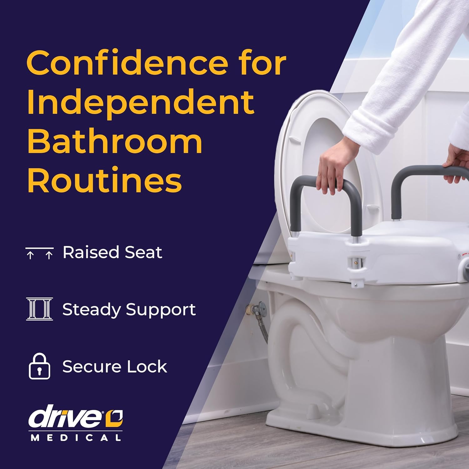 Padded Toilet Seat with Removable Handles