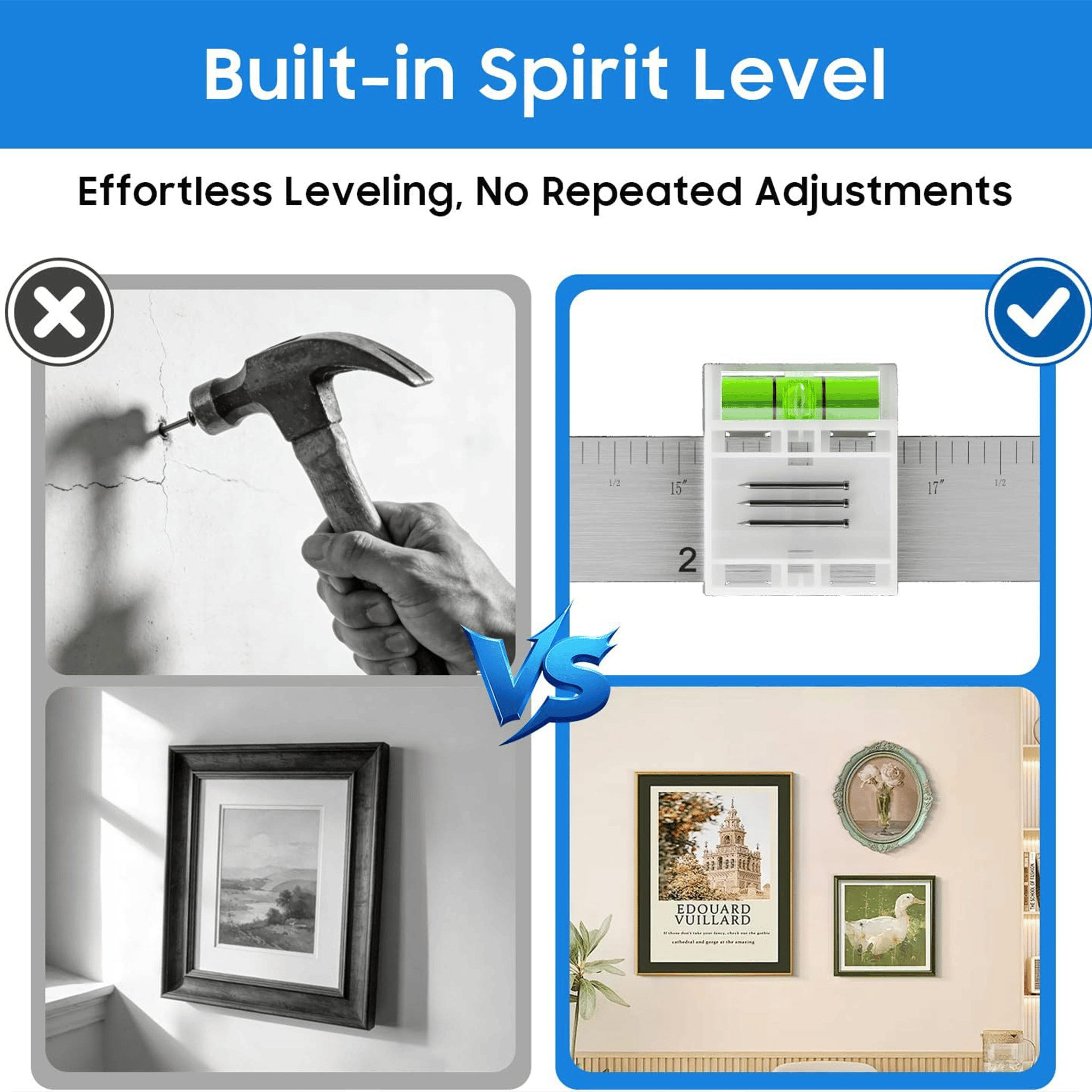 🖼️ Picture Frame Leveling Tool - Comes with 14 Nails