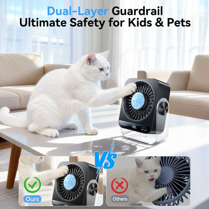 Desk Cooling Fan for Bedroom, 199 Speed Turbo Airflow, Digital Display Quiet Table Fan