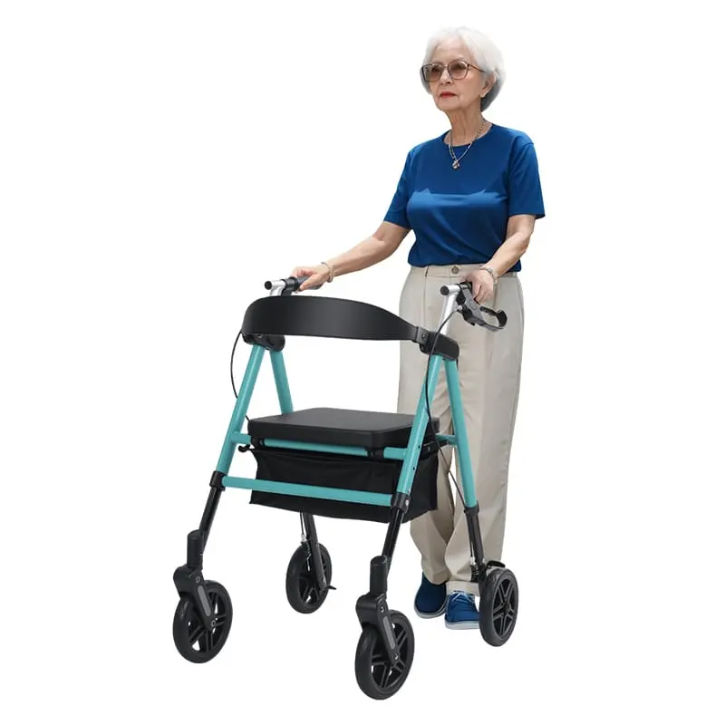 DL-7077D Aluminum Rollator for Elderly Mobility Support and Comfortable Walking Assistance