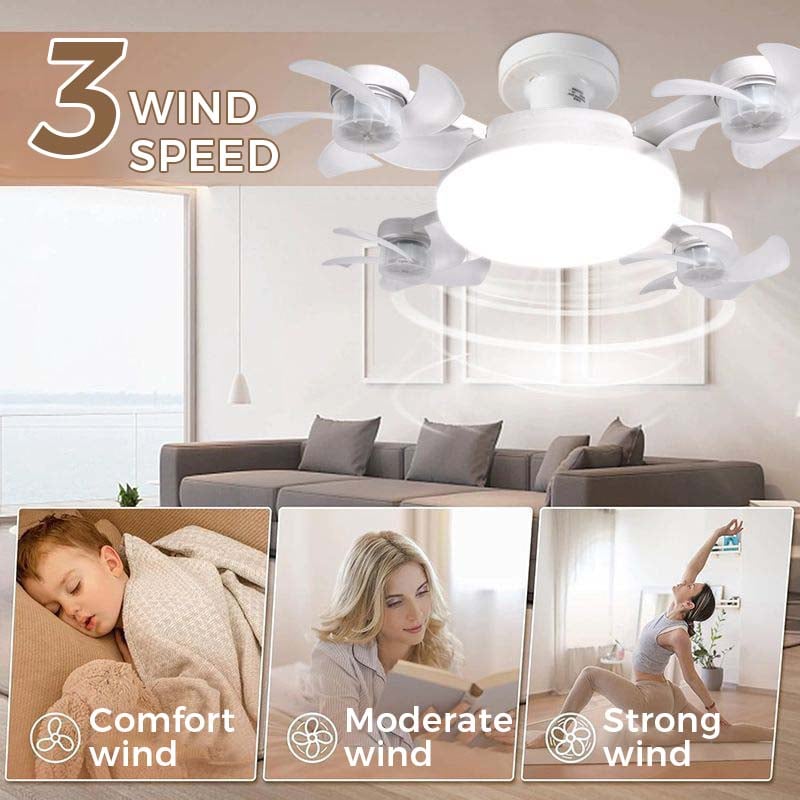 2-in-1 Silent LED Ceiling Fan Light 