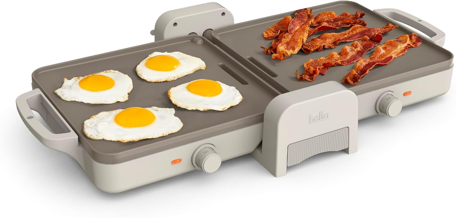  10"x 20" Ceramic Fold-n-Store Dual Temp Griddle