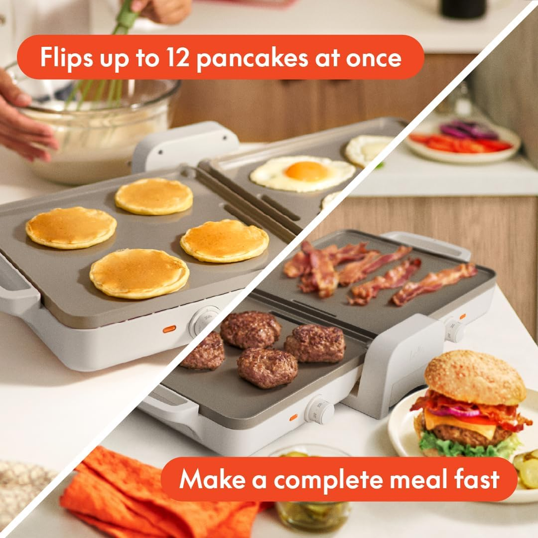  10"x 20" Ceramic Fold-n-Store Dual Temp Griddle
