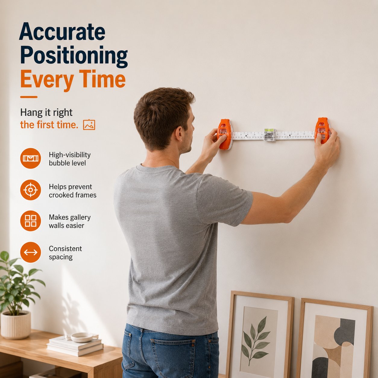 🖼️ Picture Frame Leveling Tool - Comes with 14 Nails