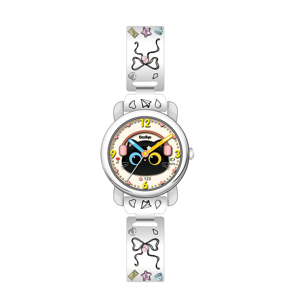 Cute Earphone Cat Watch – Adorable Cartoon Quartz Wristwatch