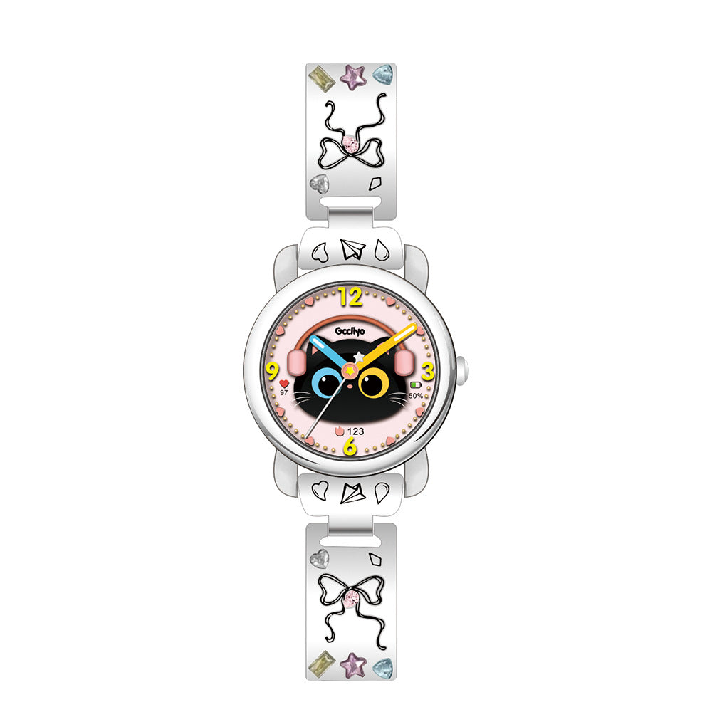 Cute Earphone Cat Watch – Adorable Cartoon Quartz Wristwatch