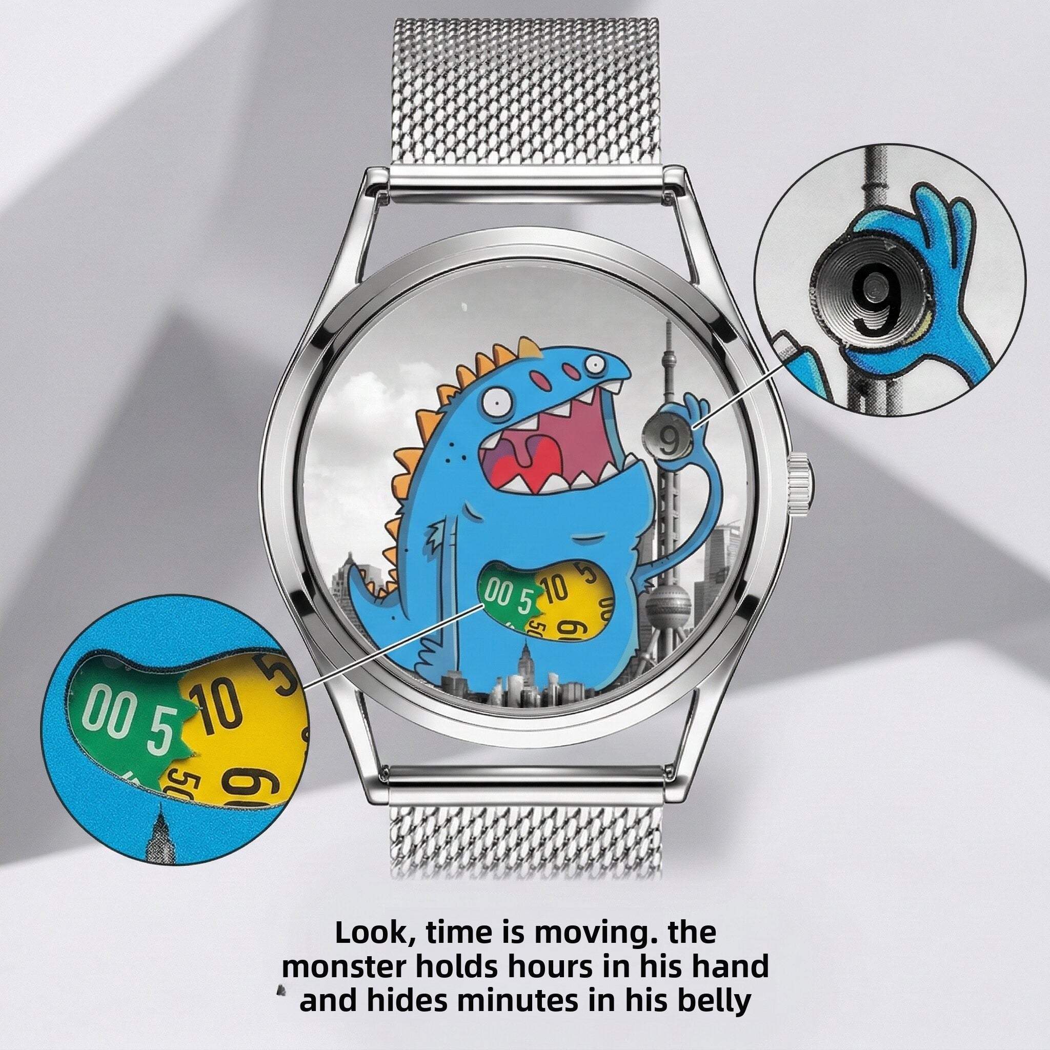 Meow Monster Buddy Quartz Watch – Cute Cartoon Silicone Wristwatch