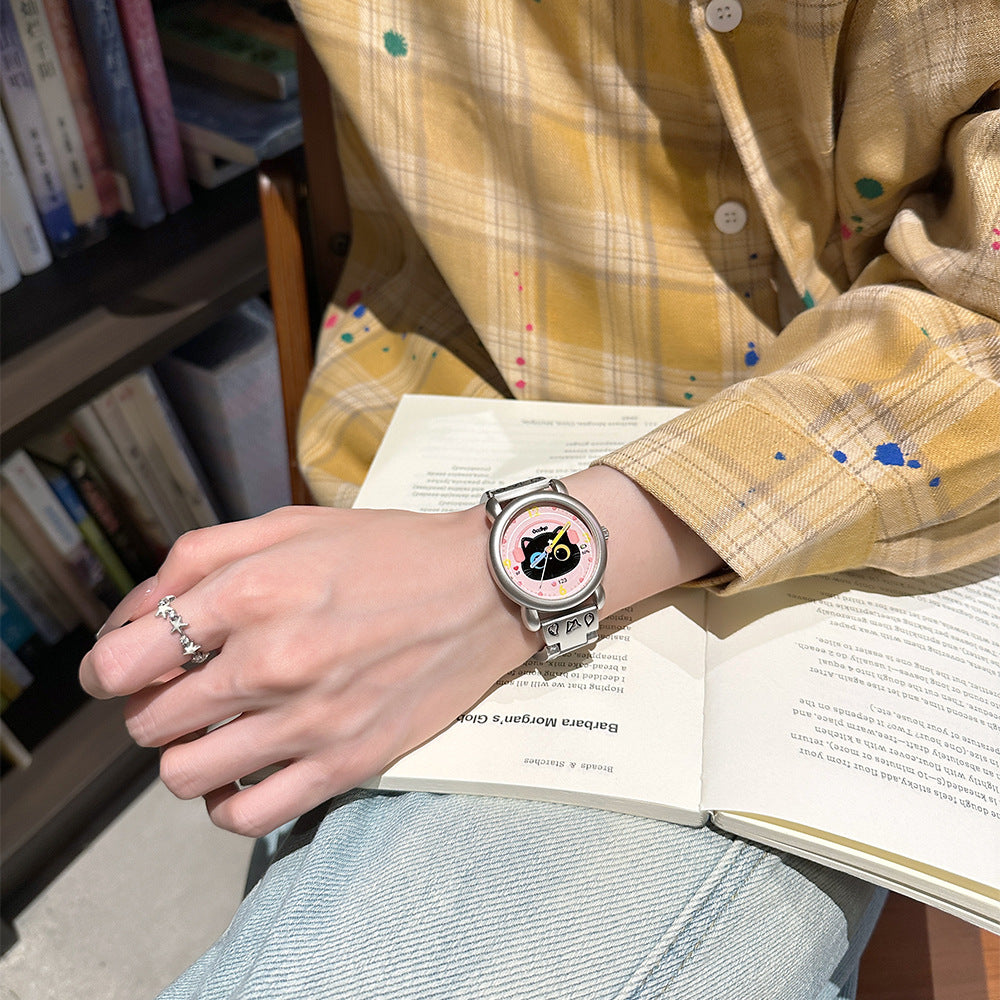 Cute Earphone Cat Watch – Adorable Cartoon Quartz Wristwatch