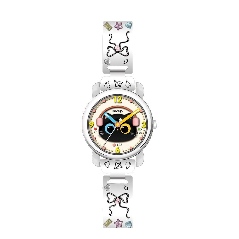 Cute Earphone Cat Watch – Adorable Cartoon Quartz Wristwatch