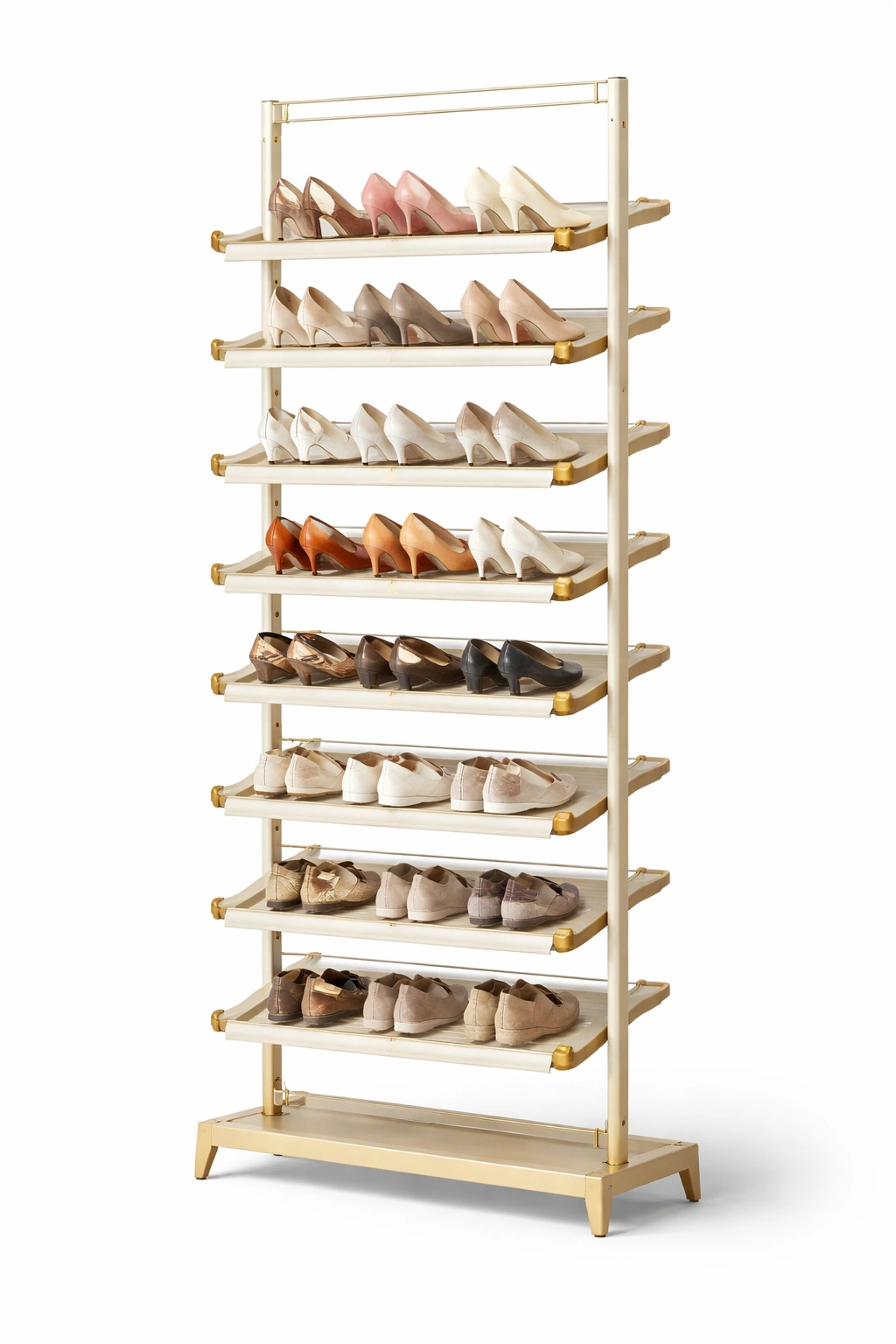 Mehrstufiges schuhregal mit metallrahmen-kyndrahome.com