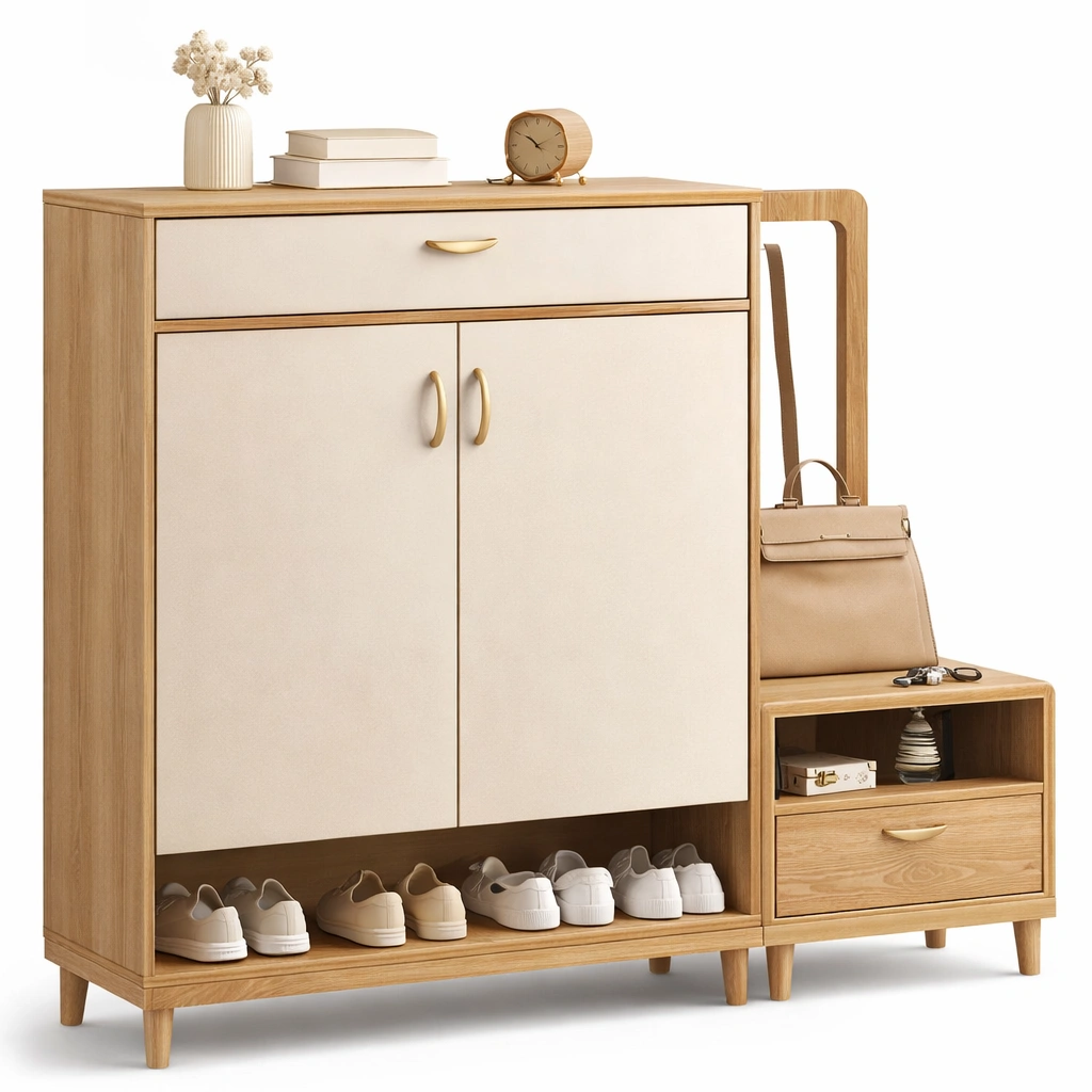 Funktionaler schuhschrank mit sitzbank und stauraum-kyndrahome.com