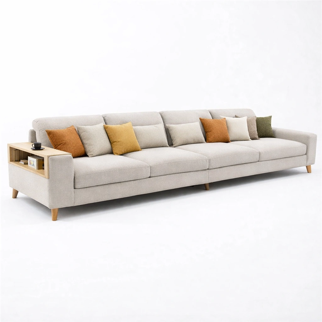 Grosses ecksofa mit integrierter ablage und kissen-kyndrahome.com