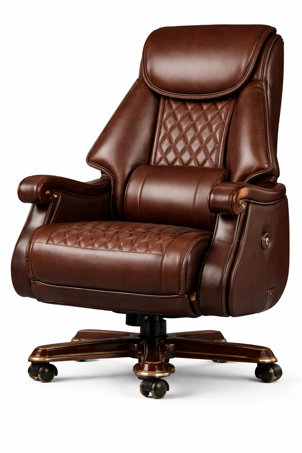 Luxurioeser chefsessel aus kunstleder mit rollen-kyndrahome.com
