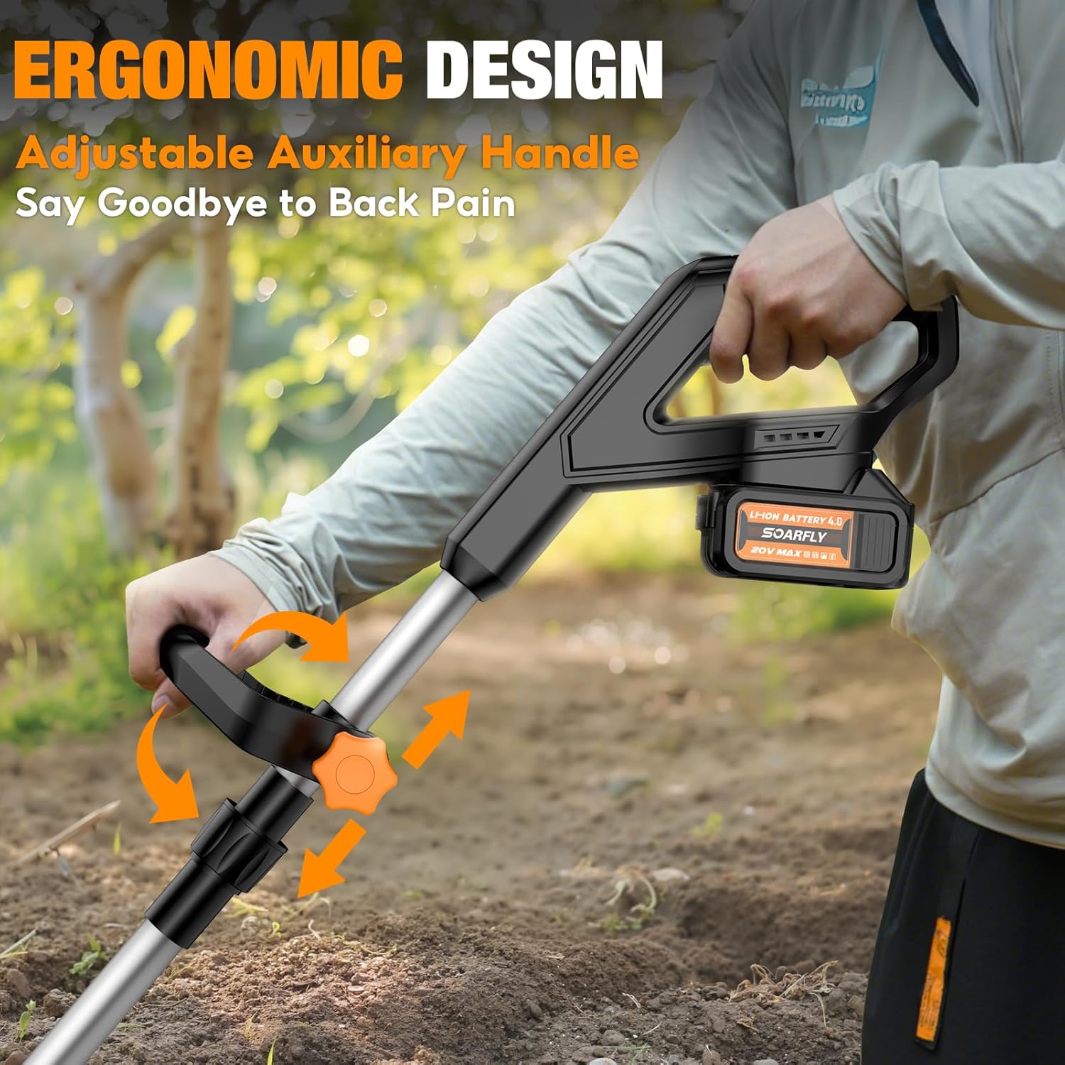 SOARFLY 20V Cordless Tiller Cultivator