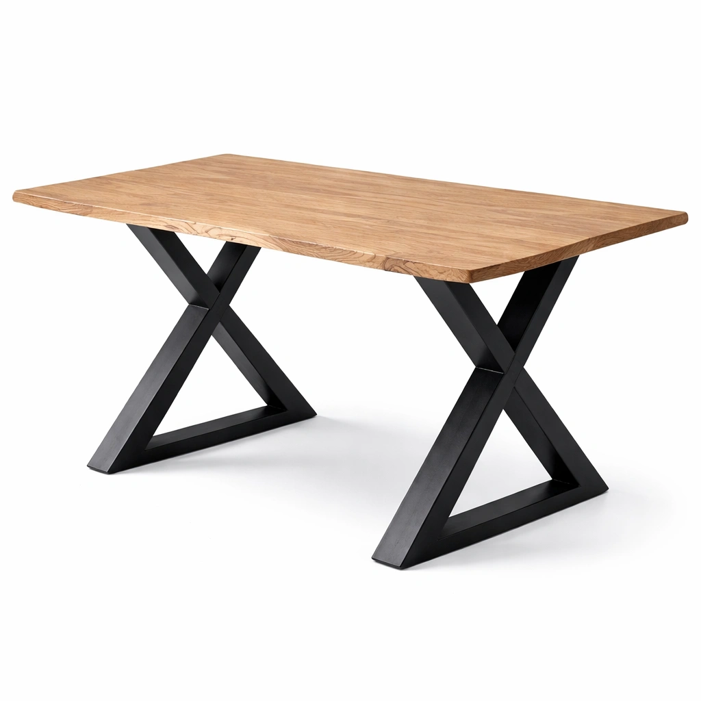 Esstisch Holz Metall Rechteckig Industrial Design-veltraviox