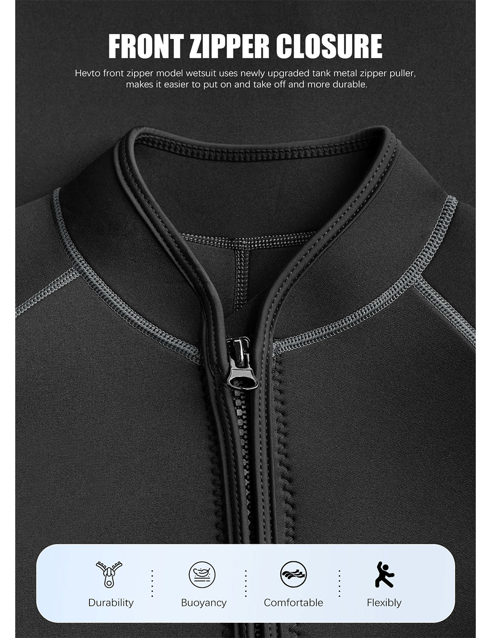 men wetsuit zipper