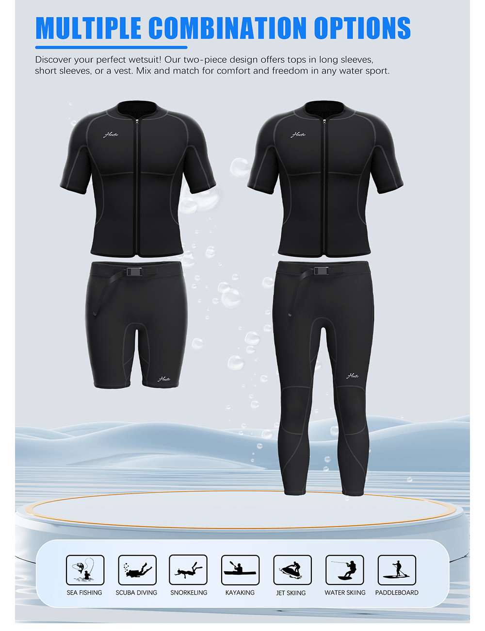 men wetsuit tops pants bundle
