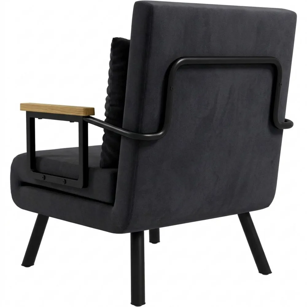 Sofá cama individual 4 en 1 de terciopelo con respaldo ajustable