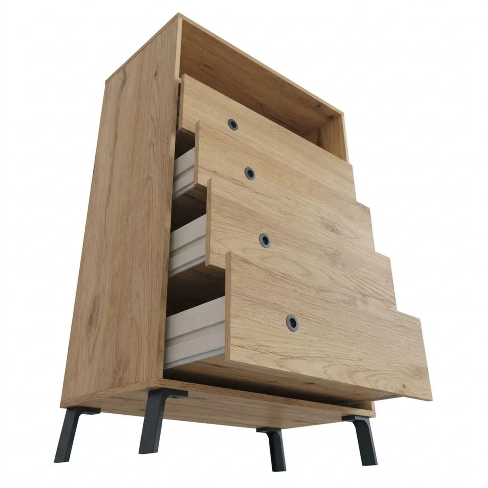 Cómoda para Dormitorio Estilo Industrial 75 x 120 cm