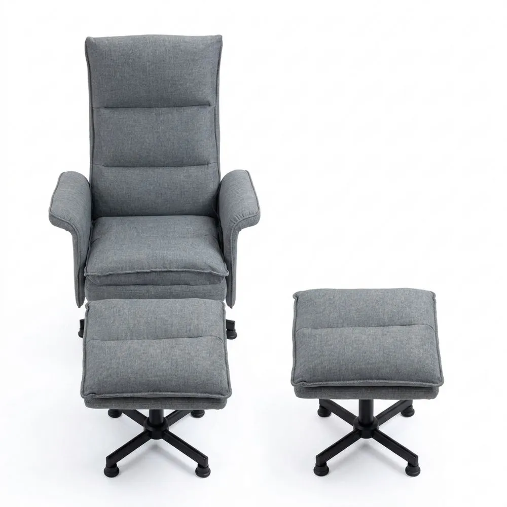 Sillón de Masaje Eléctrico con Reposapiés y Control Remoto, 8 Zonas de Masaje, Carga 120 kg, Gris