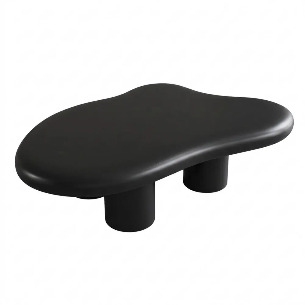 Mesa de Centro Nube Moderna en Negro, Diseño Minimalista, Ideal para Espacios Pequeños, Esquinas Redondeadas, Perfecta para Salón y Dormitorio, Ahorro de Espacio y Estilo