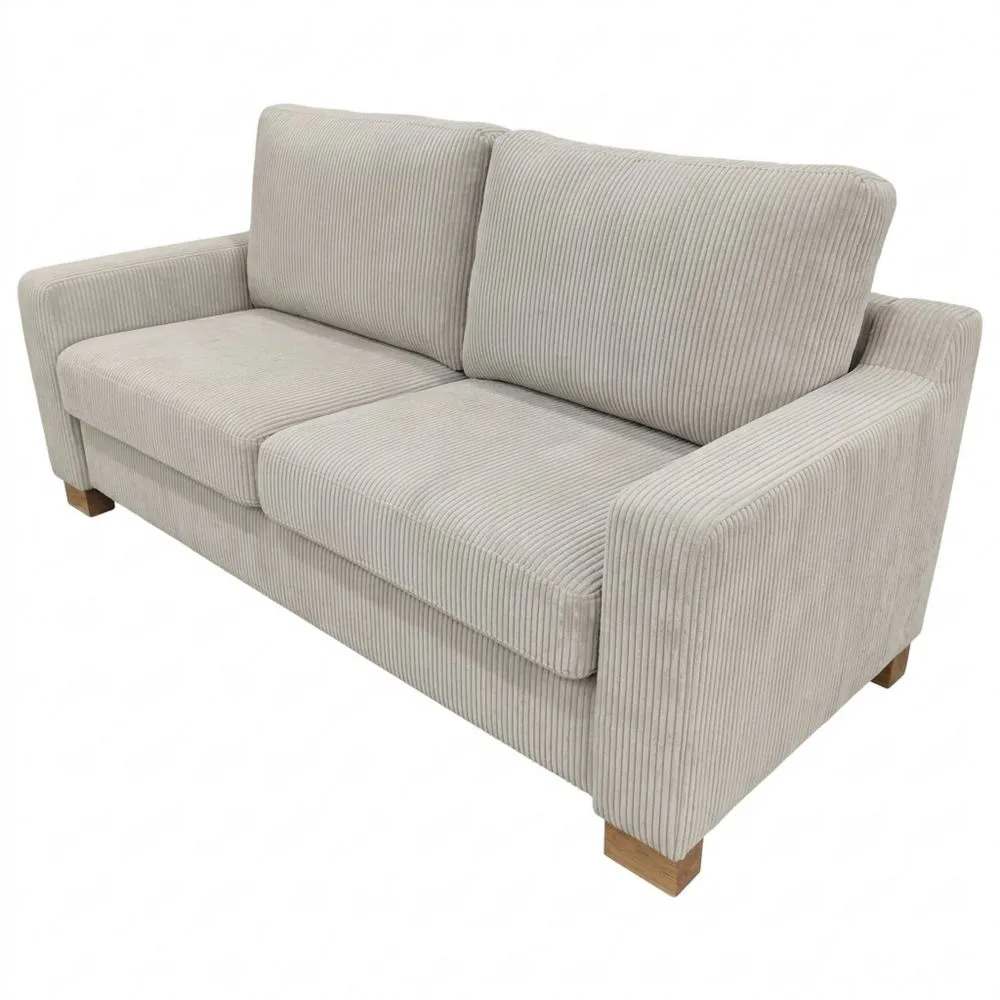 Sofá de 3 Plazas con Diseño Tapizado en Beige - 85 x 78 x 188 cm