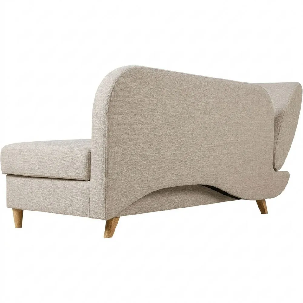 Chaise Longue Beige Izquierda con Espacio de Almacenamiento y Cojines