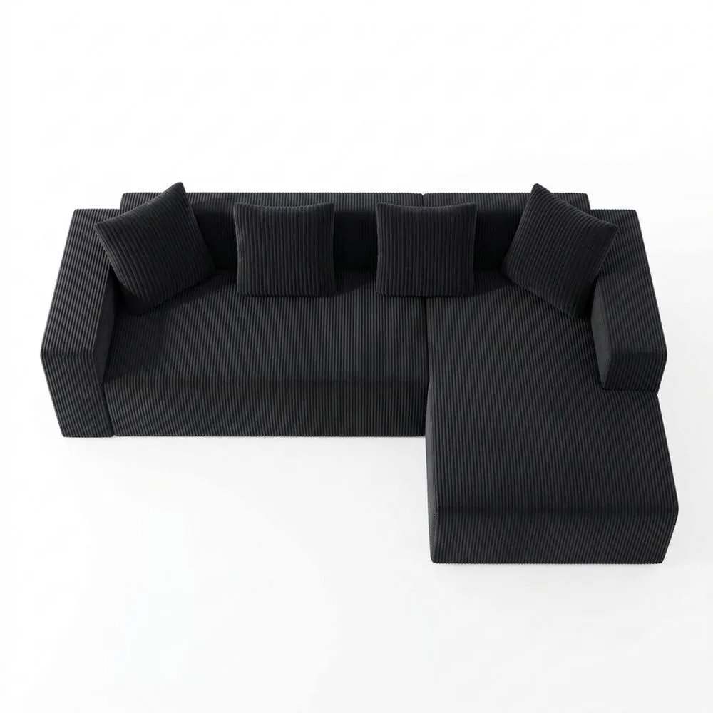 Sofá Seccional en L con Chaise Lounge y Asiento Profundo para Salón y Dormitorio