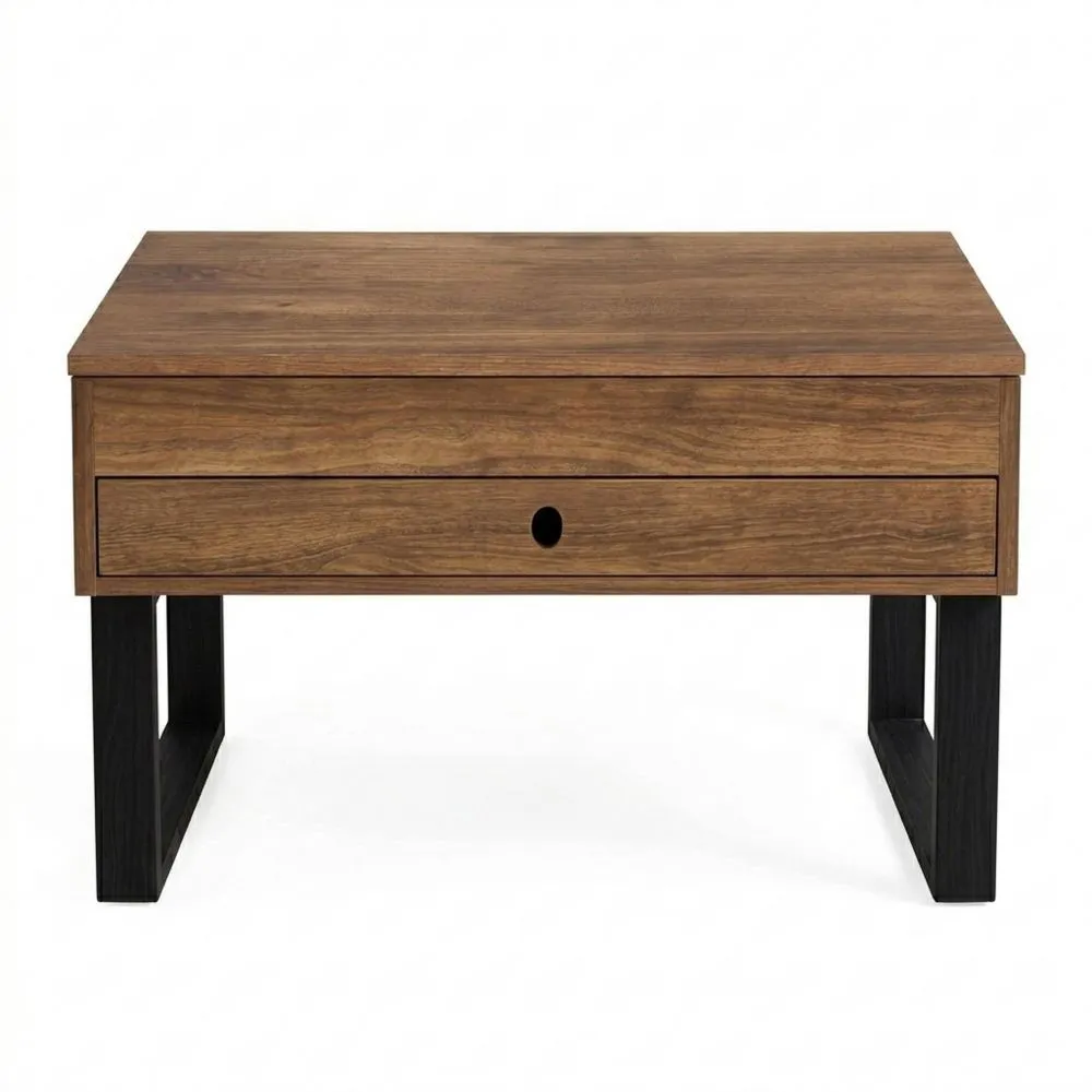 Mesa de Centro Elevable con Almacenamiento y Diseño Vintage