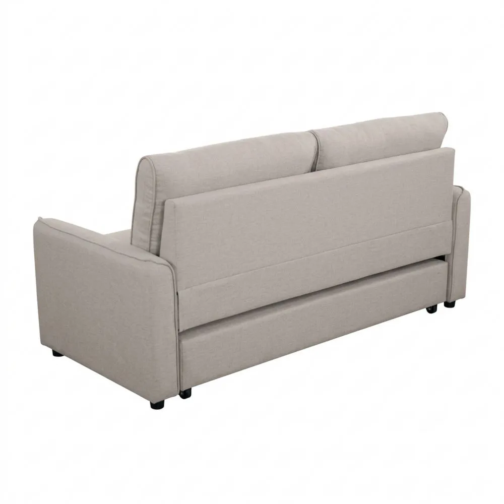 Sofá Cama 3 Plazas Apertura Deslizante Beige 209x86x100 cm