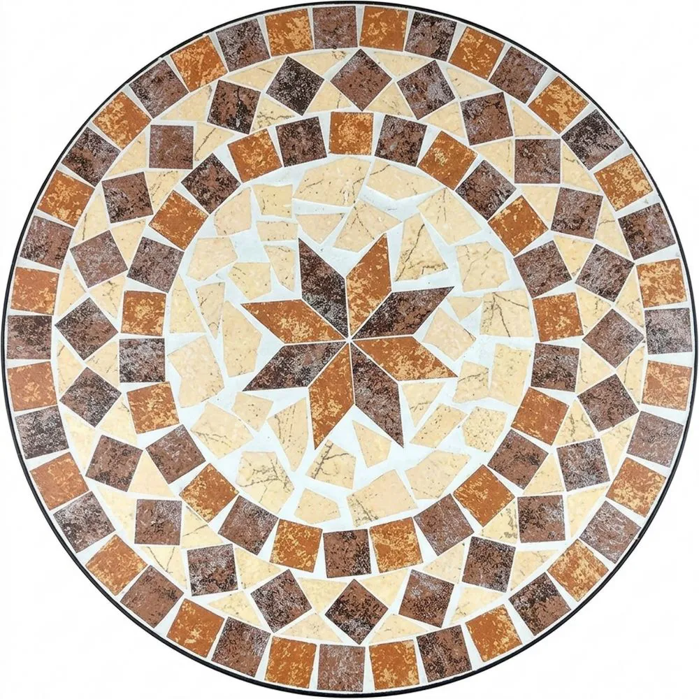 Mesa Redonda de Mosaico para Balcón de Jardín de 60 cm