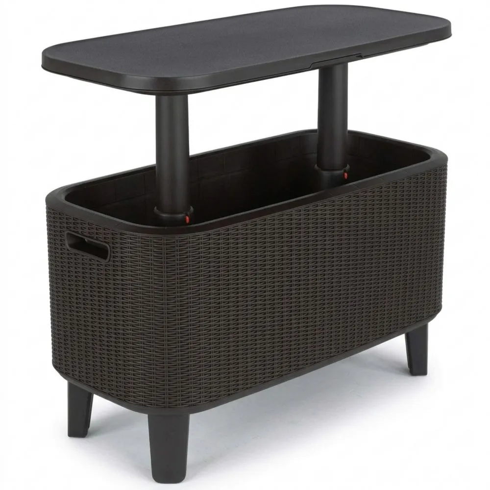 Mesa Nevera para Exterior y Jardín, Capacidad 60L, Grafito