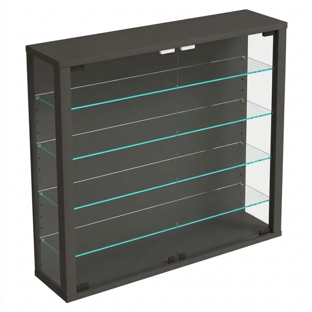 Vitrina Colgante de Cristal con Vidrio de Seguridad ESG, 60 x 83 x 18 cm, Moderna y Ahorra Espacio