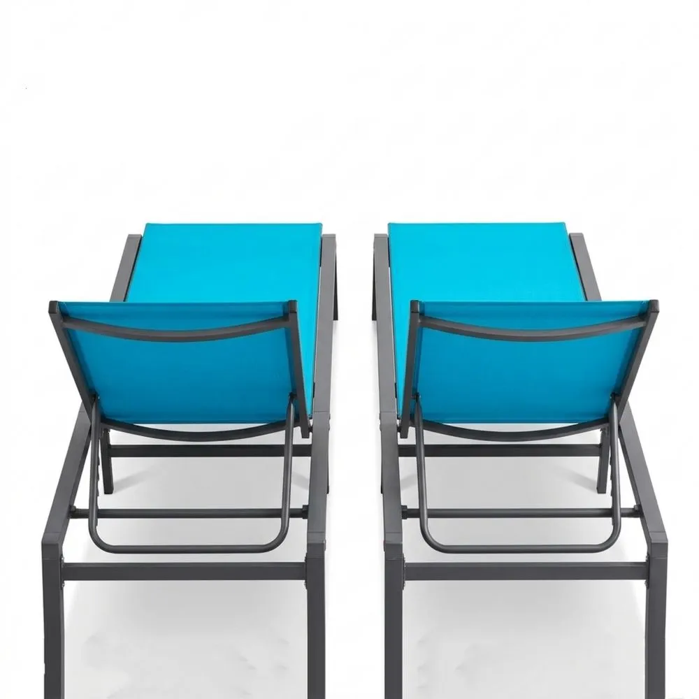 Tumbona Plegable de Aluminio para Exterior con 5 Posiciones Ajustables