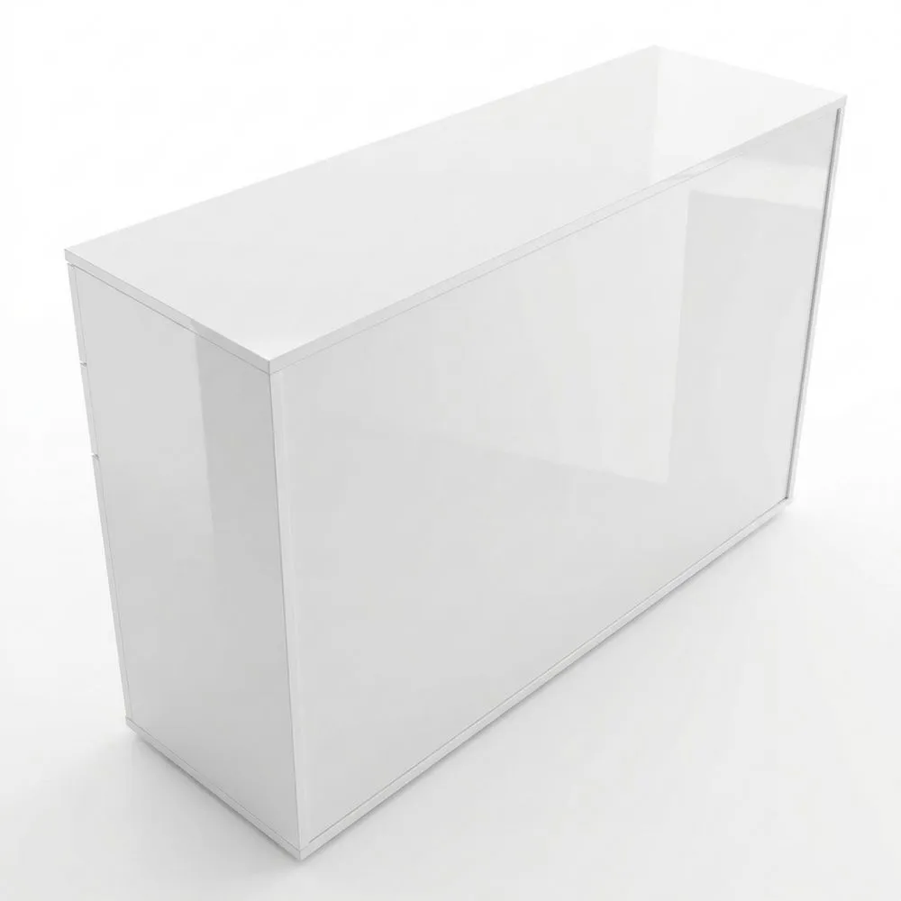 Aparador de Cocina con Puertas y Estantes Ajustables, Blanco Brillante