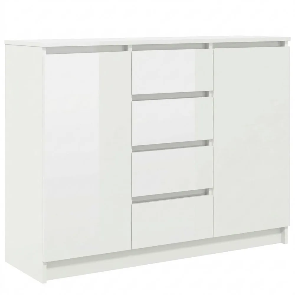 Aparador de Madera con Cajones Blanco 100.5x35x76 cm