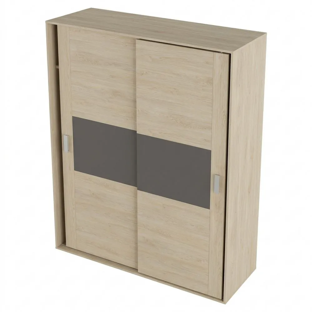 Armario de Puertas Correderas para Jóvenes, Color Grafito, 150x207x55 cm