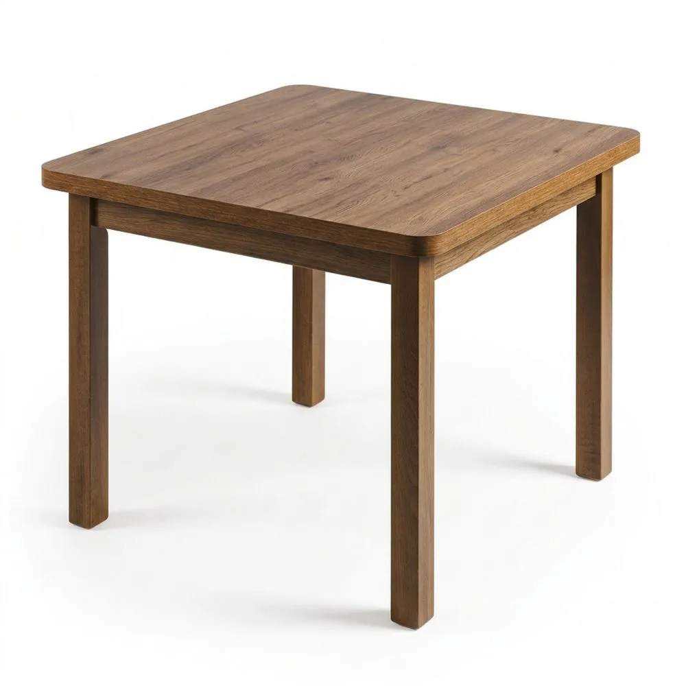 Mesa Cuadrada Extensible para Comedor o Cocina, 90x90 cm a 180x90 cm, Color Nogal