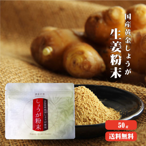 高知産黄金しょうが粉末 50g 【代引不可】 高知県産 黄金生姜 生姜粉末 しょうがパウダー ジンジャーパウダー 乾燥ショウガ 無添加 温活 冷え対策 生姜 しょうが ショウガ 国産