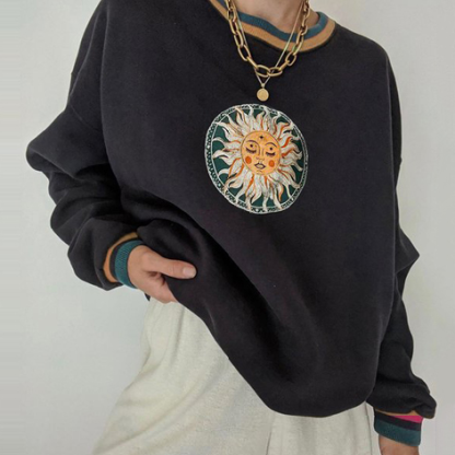 Celestial Sun Print Sweatshirt
