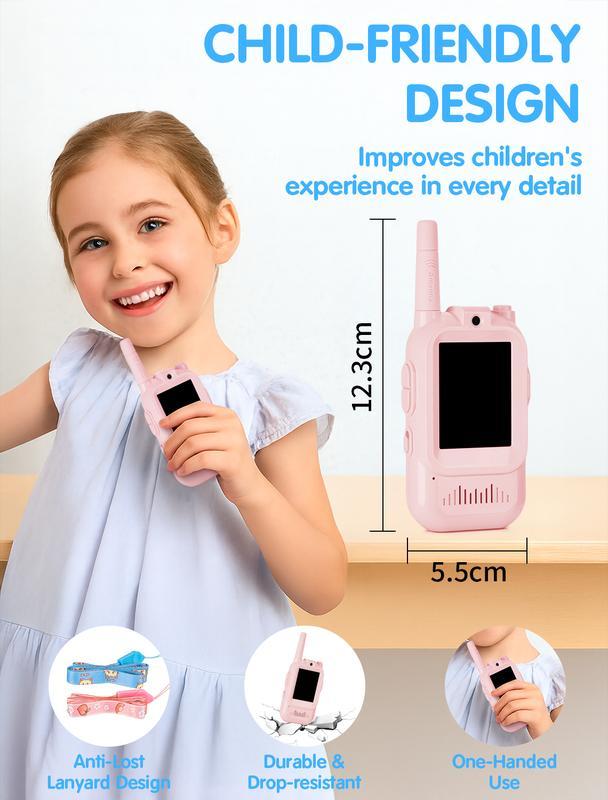 【Fabeto】2025 Kids' Valentine's Day Gift New Video Walkie-Talkie Toy Set (2-Piece Set) Features built-in camera for long-distance communication Suitable for ages 3-12 Perfect for indoor/outdoor use Top choice for holiday entertainment and New Year gifts