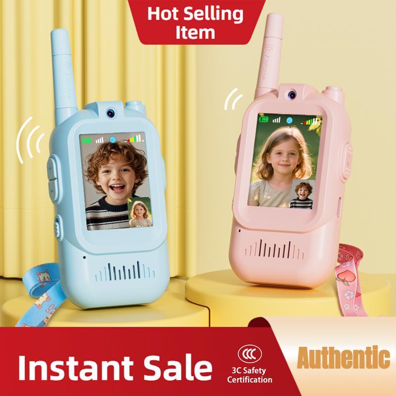 【Fabeto】2025 Kids' Valentine's Day Gift New Video Walkie-Talkie Toy Set (2-Piece Set) Features built-in camera for long-distance communication Suitable for ages 3-12 Perfect for indoor/outdoor use Top choice for holiday entertainment and New Year gifts