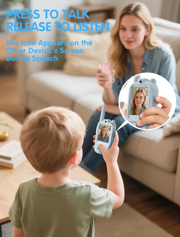 【Fabeto】2025 Kids' Valentine's Day Gift New Video Walkie-Talkie Toy Set (2-Piece Set) Features built-in camera for long-distance communication Suitable for ages 3-12 Perfect for indoor/outdoor use Top choice for holiday entertainment and New Year gifts