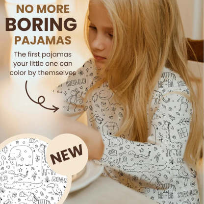 Two-Piece Kids' Pajama – Color Me In: Safari Animals (Ages 4+)