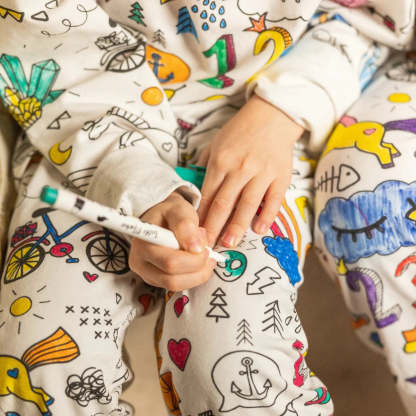 Two-Piece Kids' Pajama – Color Me In: Safari Animals (Ages 4+)