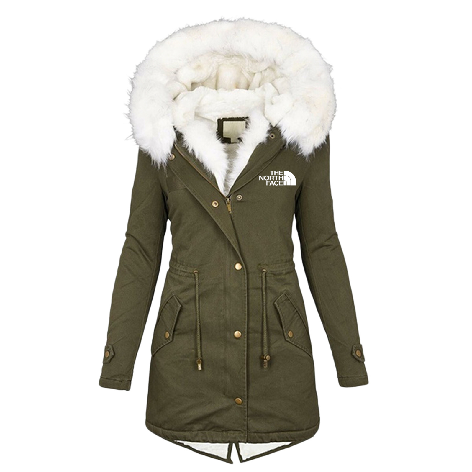 Manteau long Oxford à capuche pour femme