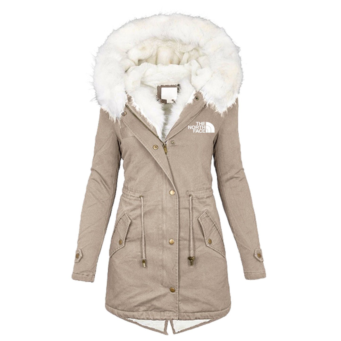 Manteau long Oxford à capuche pour femme