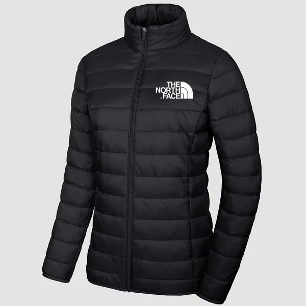 TNF®-Women's Lightweight Puffer Jacket Stand Collar Full Zip Quilted Lined Winter Coat