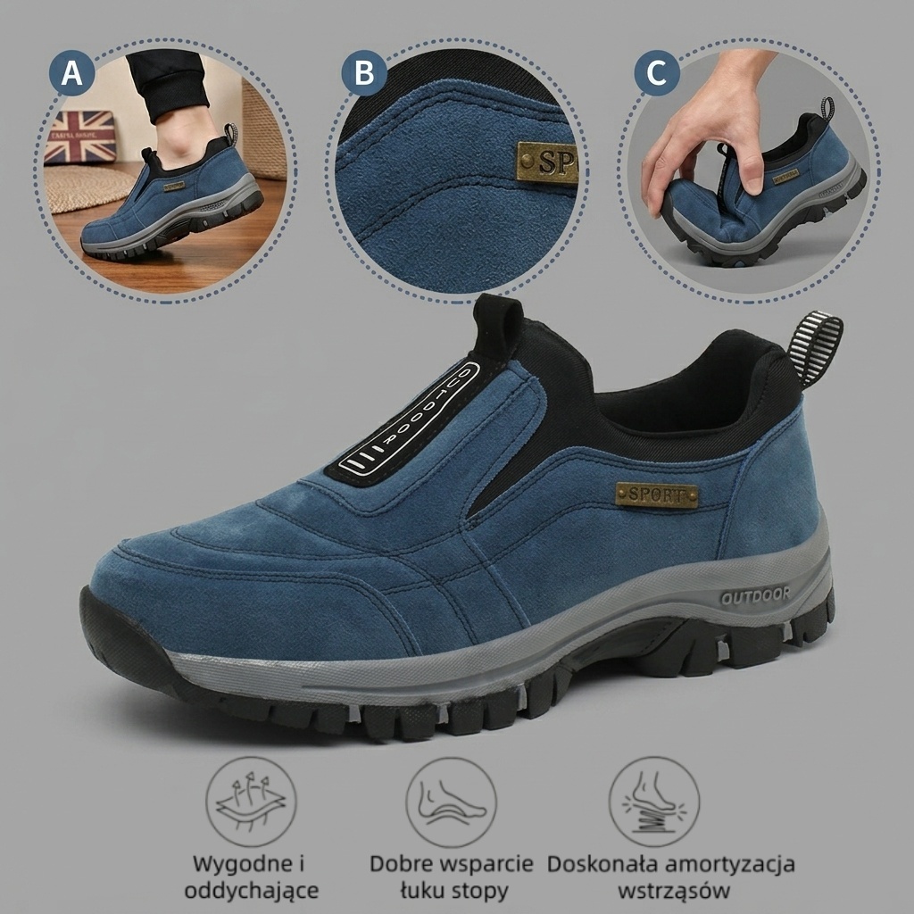 🔥 50% zniżki tylko dziś! Nie przegap! ⏰ Ergonomicznie zaprojektowane buty ortopedyczne – zapewniają naturalne wsparcie łuku stopy 👞 Skutecznie łagodzą ból stóp