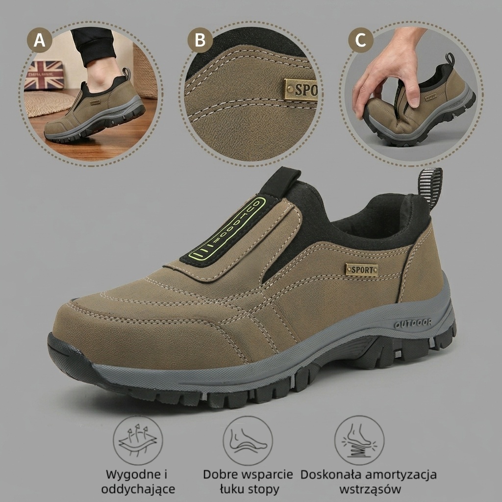 🔥 50% zniżki tylko dziś! Nie przegap! ⏰ Ergonomicznie zaprojektowane buty ortopedyczne – zapewniają naturalne wsparcie łuku stopy 👞 Skutecznie łagodzą ból stóp